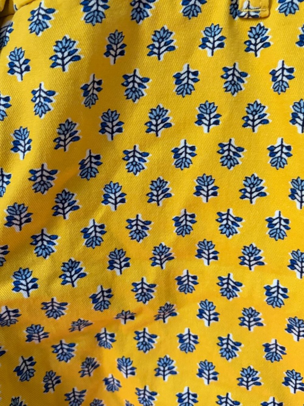 J Crew Shorts Size 10 Chino Yellow Leaf Pattern 100% Cotton - Picture 3 of 8